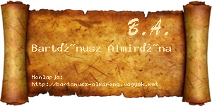 Bartánusz Almiréna névjegykártya